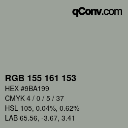 カラーコード: RGB 155 161 153 | qconv.com