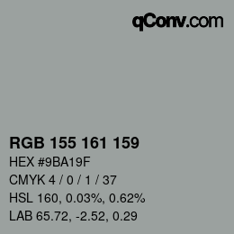カラーコード: RGB 155 161 159 | qconv.com