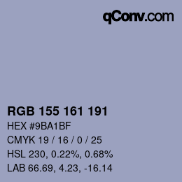 カラーコード: RGB 155 161 191 | qconv.com