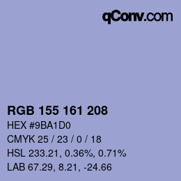 Farbcode: RGB 155 161 208 | qconv.com