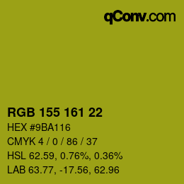 颜色代码: RGB 155 161 22 | qconv.com