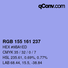 Farbcode: RGB 155 161 237 | qconv.com