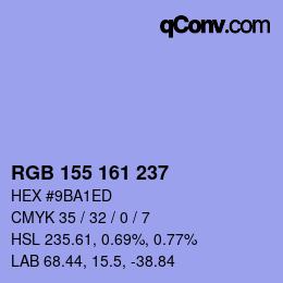 Color code: RGB 155 161 237 | qconv.com