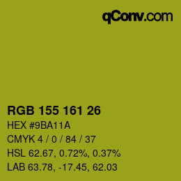 Color code: RGB 155 161 26 | qconv.com