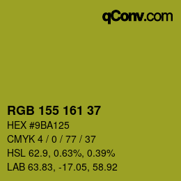 Color code: RGB 155 161 37 | qconv.com