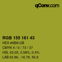 カラーコード: RGB 155 161 43 | qconv.com