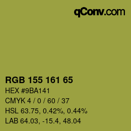 Color code: RGB 155 161 65 | qconv.com