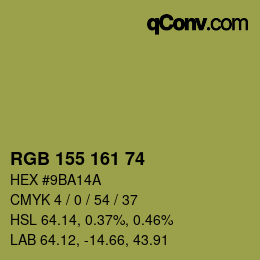 颜色代码: RGB 155 161 74 | qconv.com