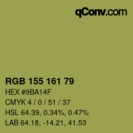 Código de color: RGB 155 161 79 | qconv.com