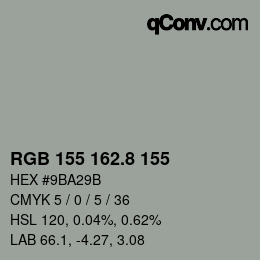 Color code: RGB 155 162.8 155 | qconv.com