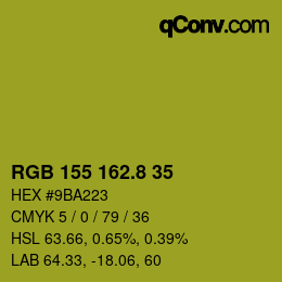 カラーコード: RGB 155 162.8 35 | qconv.com