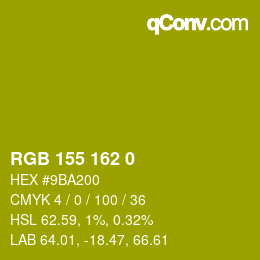 Color code: RGB 155 162 0 | qconv.com