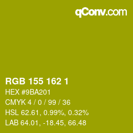 Color code: RGB 155 162 1 | qconv.com