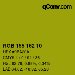 Color code: RGB 155 162 10 | qconv.com