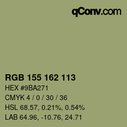 カラーコード: RGB 155 162 113 | qconv.com