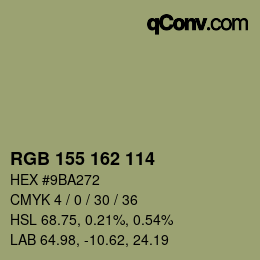 颜色代码: RGB 155 162 114 | qconv.com