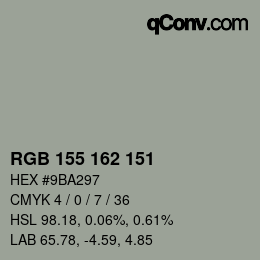 Color code: RGB 155 162 151 | qconv.com
