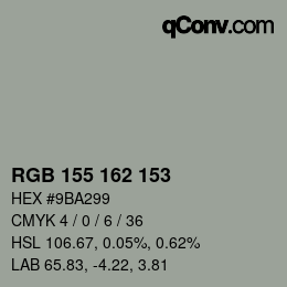 Color code: RGB 155 162 153 | qconv.com