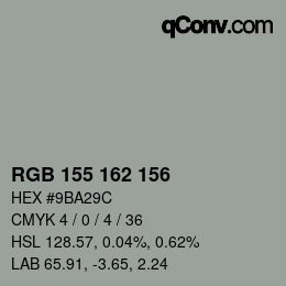 カラーコード: RGB 155 162 156 | qconv.com