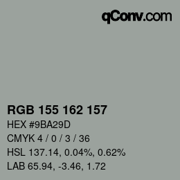 Farbcode: RGB 155 162 157 | qconv.com