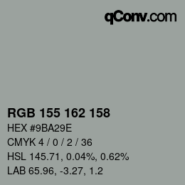 カラーコード: RGB 155 162 158 | qconv.com