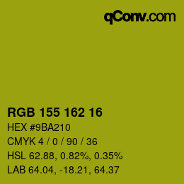 カラーコード: RGB 155 162 16 | qconv.com