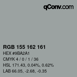 Color code: RGB 155 162 161 | qconv.com