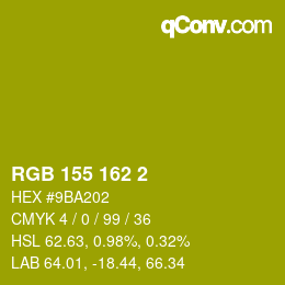 颜色代码: RGB 155 162 2 | qconv.com