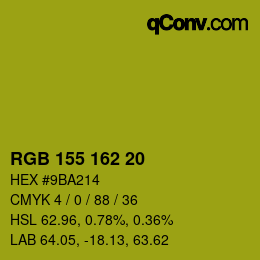 カラーコード: RGB 155 162 20 | qconv.com