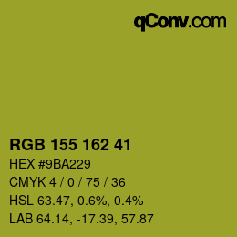 カラーコード: RGB 155 162 41 | qconv.com