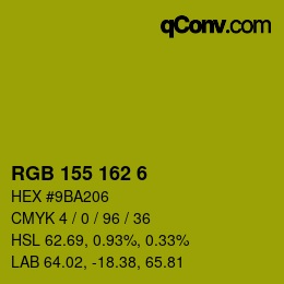 颜色代码: RGB 155 162 6 | qconv.com
