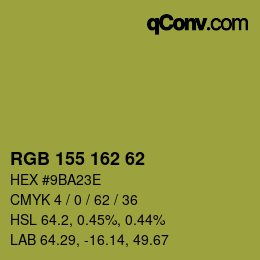 Color code: RGB 155 162 62 | qconv.com