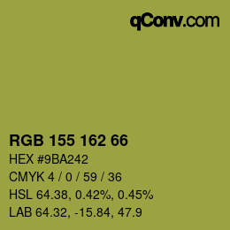 カラーコード: RGB 155 162 66 | qconv.com