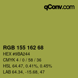Farbcode: RGB 155 162 68 | qconv.com
