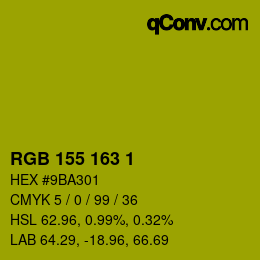 Color code: RGB 155 163 1 | qconv.com