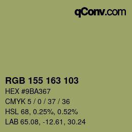 颜色代码: RGB 155 163 103 | qconv.com
