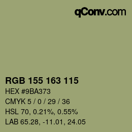 Color code: RGB 155 163 115 | qconv.com