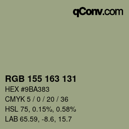 Color code: RGB 155 163 131 | qconv.com