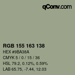Farbcode: RGB 155 163 138 | qconv.com