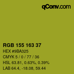カラーコード: RGB 155 163 37 | qconv.com