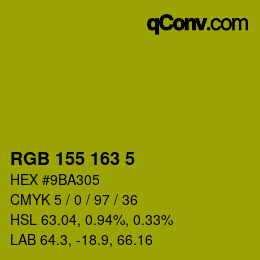 カラーコード: RGB 155 163 5 | qconv.com
