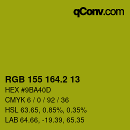 カラーコード: RGB 155 164.2 13 | qconv.com
