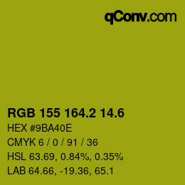 カラーコード: RGB 155 164.2 14.6 | qconv.com