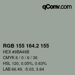 カラーコード: RGB 155 164.2 155 | qconv.com