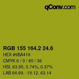 カラーコード: RGB 155 164.2 24.6 | qconv.com