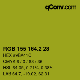 カラーコード: RGB 155 164.2 28 | qconv.com