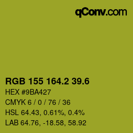 カラーコード: RGB 155 164.2 39.6 | qconv.com
