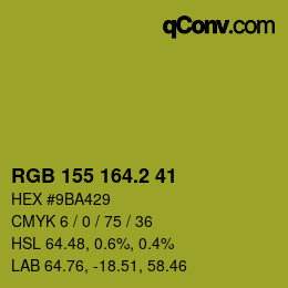 カラーコード: RGB 155 164.2 41 | qconv.com