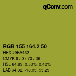 カラーコード: RGB 155 164.2 50 | qconv.com