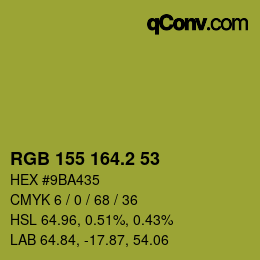 カラーコード: RGB 155 164.2 53 | qconv.com